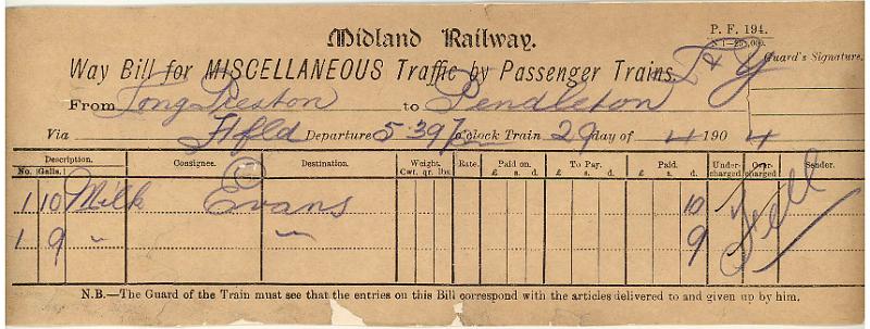 Milk 29-04-04 to Pendleton - Evans ( 19 galls).jpg - Way Bill: Milk 29-04-04 to Pendleton - Evans ( 19 galls)